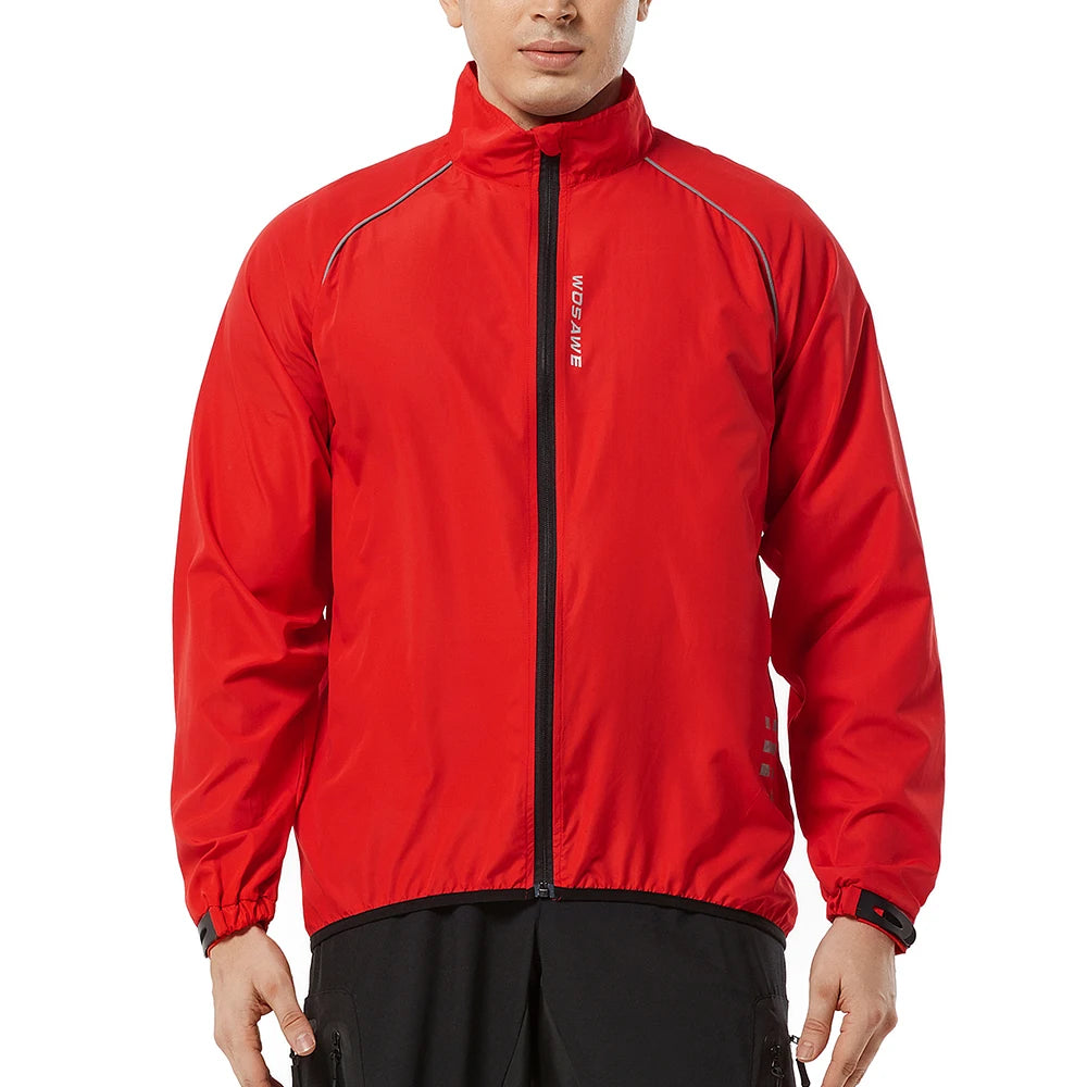 WOSAWE Men’s Ultralight Windproof Cycling Jacket – Reflective & Long Sleeve